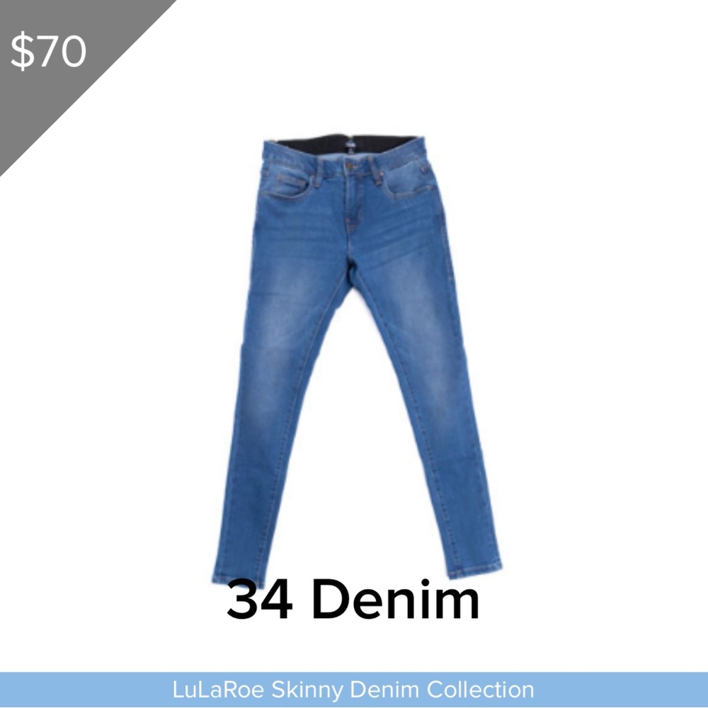 LuLaRoe BRAND NEW Skinny Denim Jeans Size 34 Soft Comfortable Jeans Medium Wash